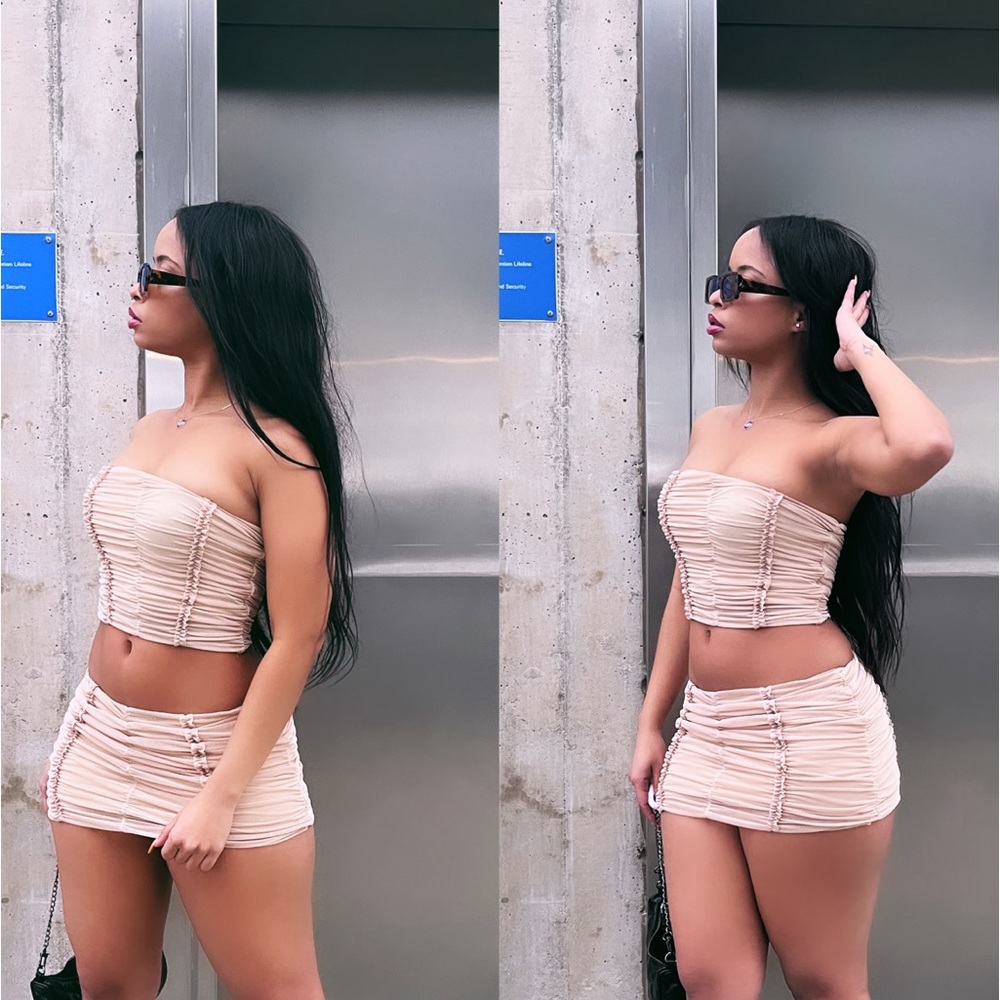Beige Skirt Set